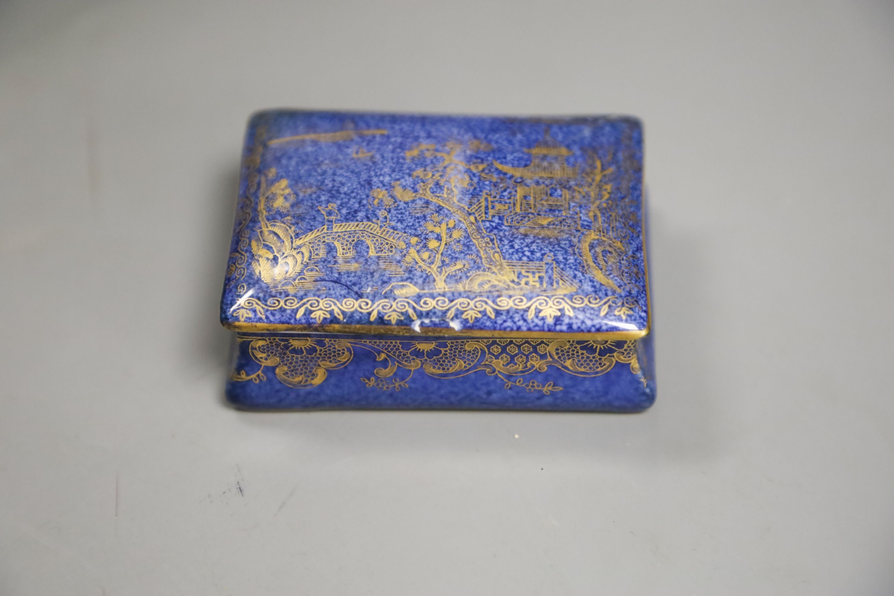 A Copeland Spode powder blue and gilt -decorated desk set